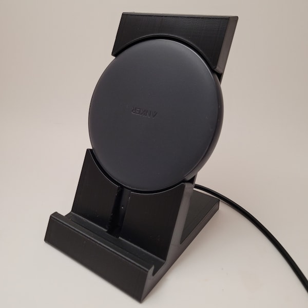 Wireless Charger Phone Stand | For Anker Wireless Charger | 3D Printed | Customizable | Stand Only, Charger Not Included