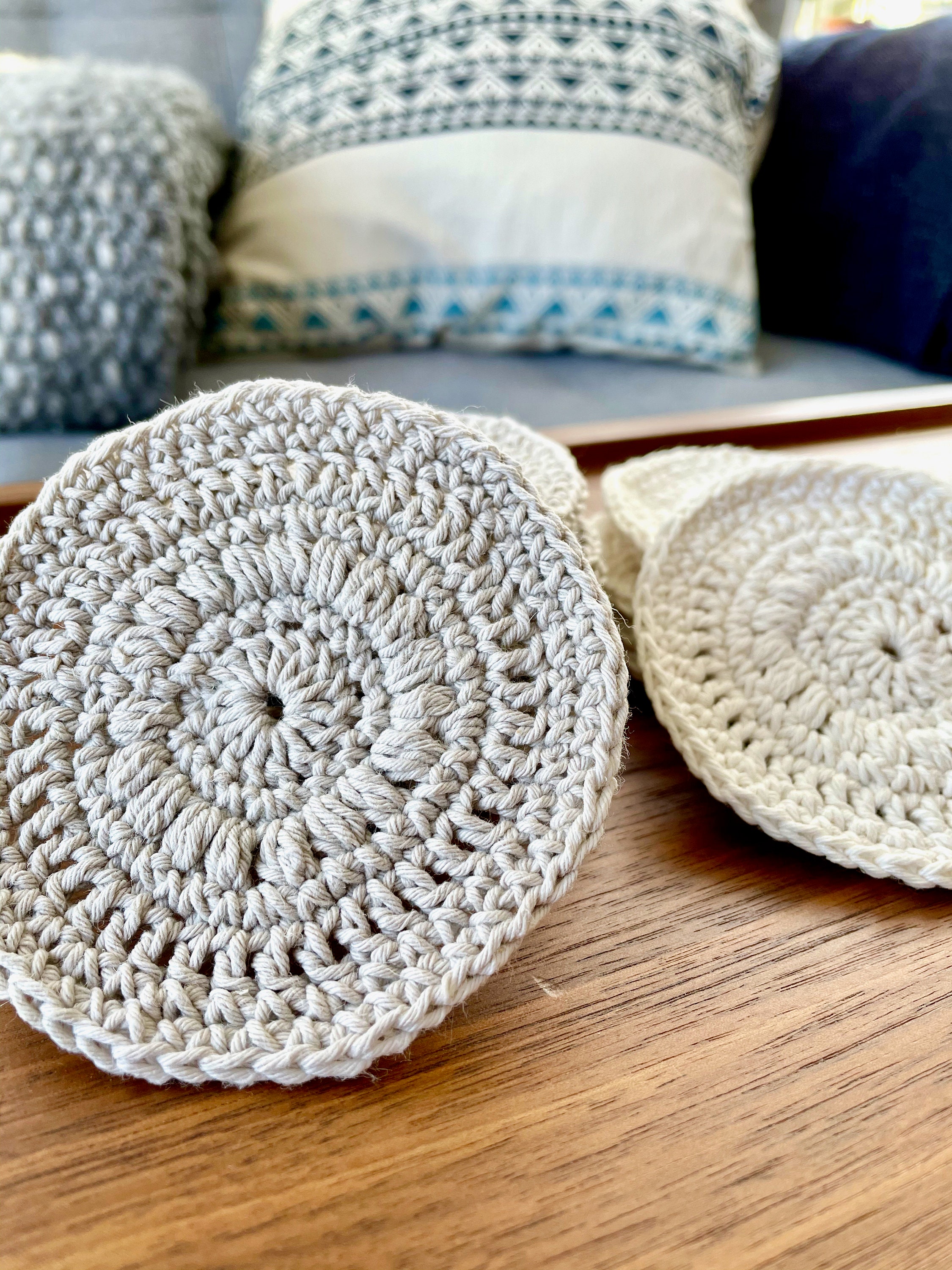 Crochet cottonhemp coasters Etsy