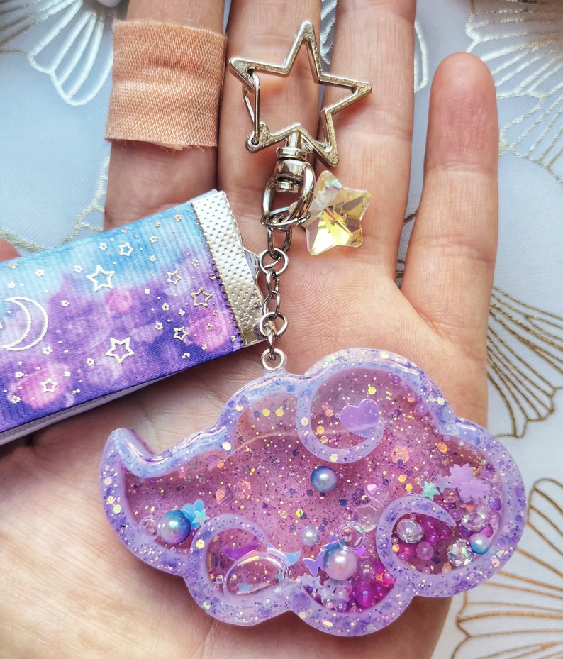 purple Cloud Shaker Keychain
