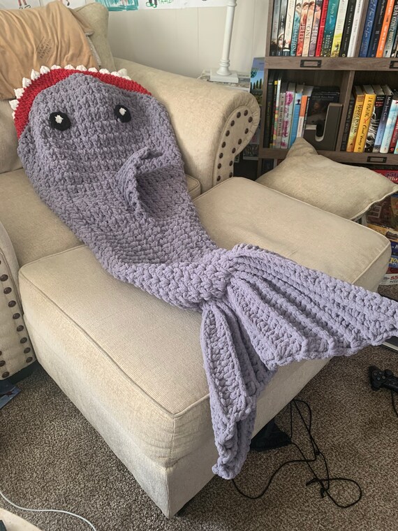 Crochet Shark Blanket/child Shark Blanket/adult Shark Blanket