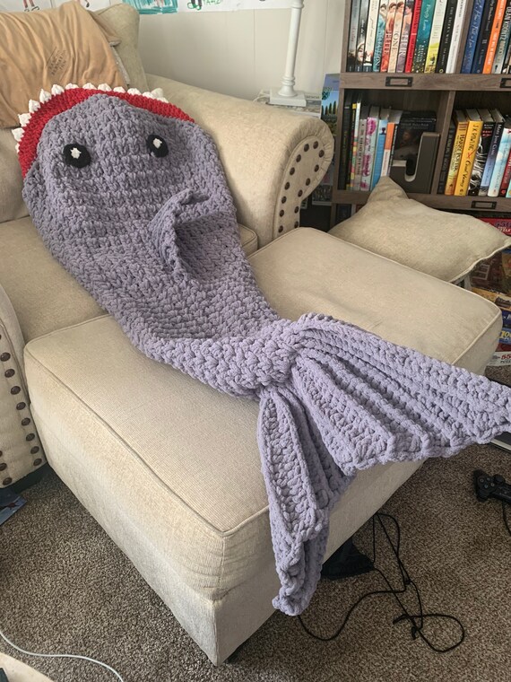 Crochet Shark Blanket/Child Shark Blanket/Adult shark Etsy
