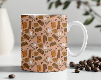 Taza de cerámica para amantes de los libros, con diseño de superficie de lectura