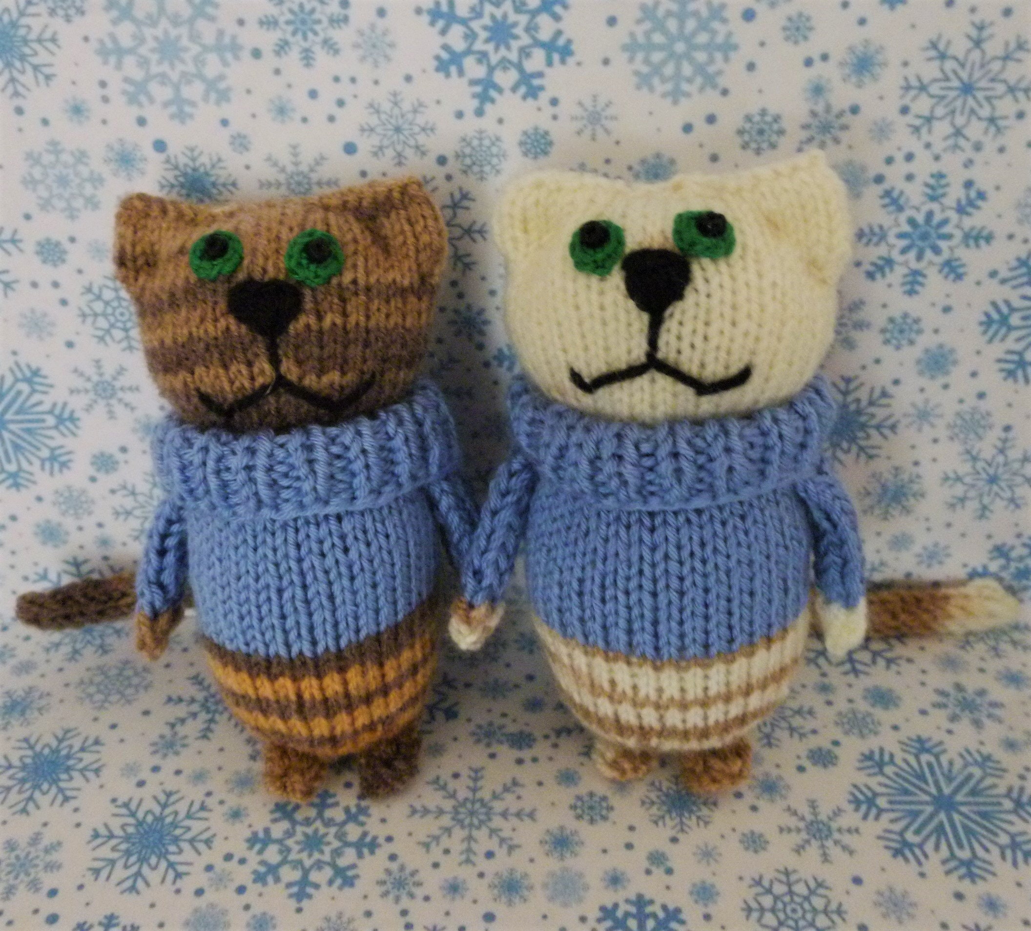 Knitted cat pattern Instant Download PDF file knitted toy Etsy