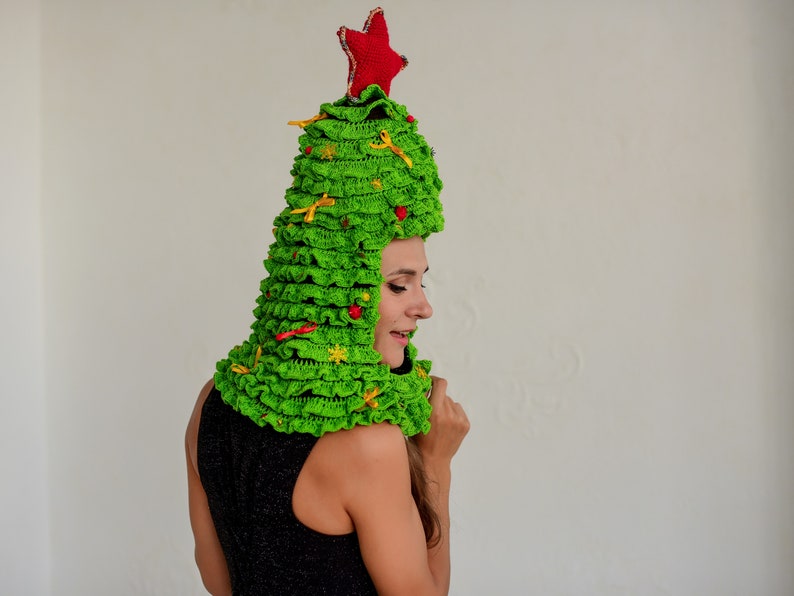 Christmas crochet toy pattern Crochet pattern Christmas Tree hat Crochet christmas ornaments pattern Crochet christmas tree hat pattern