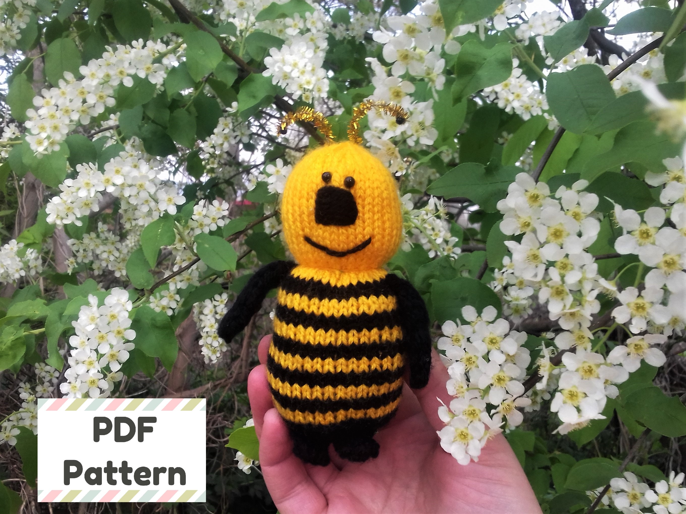 Honey bee knitting pattern Knitted bee pattern Bee gift Bee Etsy