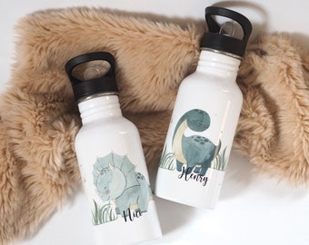 Personalized children's bottle | drinking bottle | Children's bottle with name | Dinosaur | Bottle personalized| 500ml | Schooling