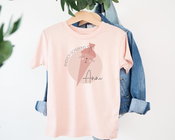 Personalisiertes Einschulung Shirt mit Name – Endlich Schulkind T-Shirt Kinder – Geschenk zur Einschulung – Schulstart Outfit