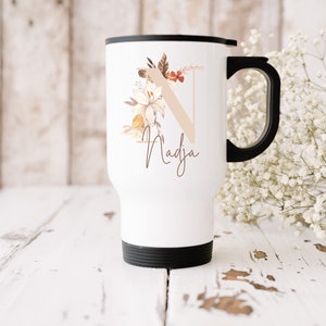 Personalized Mug | Stainless steel mug with name | Coffee | Bottle personalized| To Go | 480ml | Boho