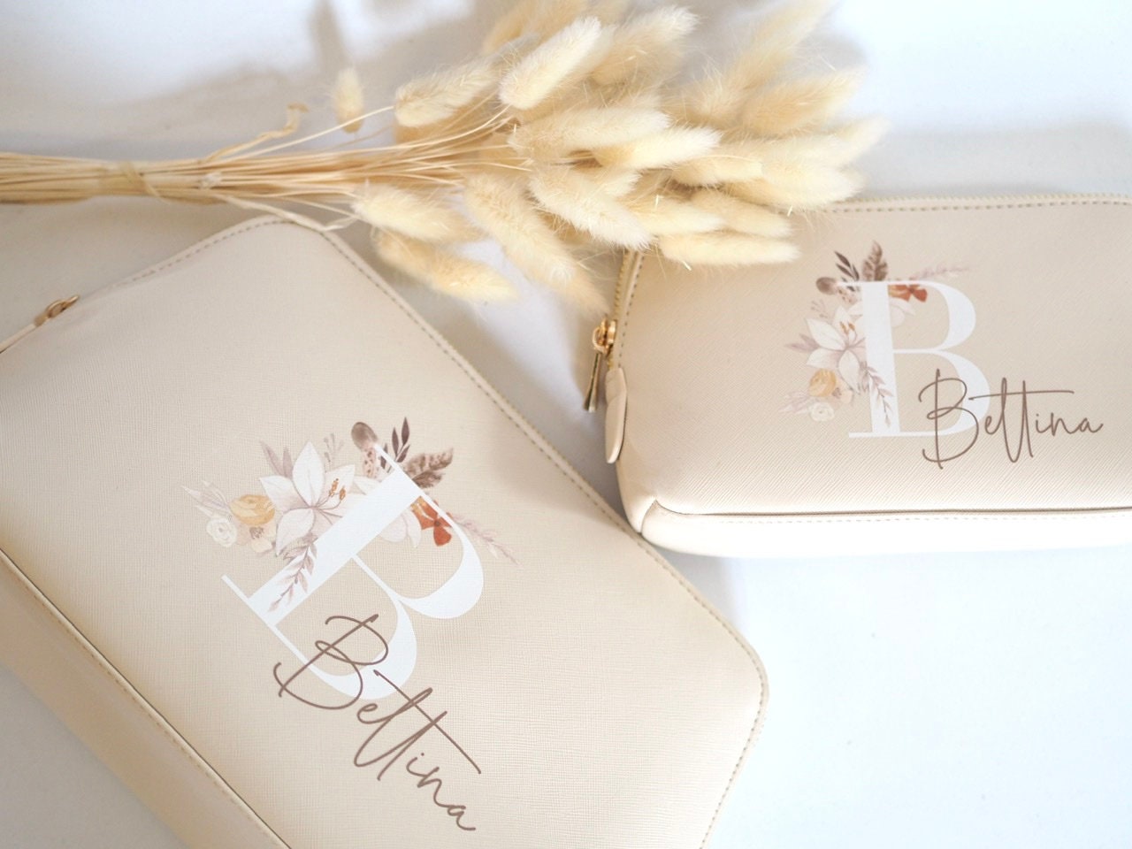 ❤️Buy 2 FREE SHIPPING❤️|Personalize cosmetic bag|Saffiano Material|make-up bag|Boho|Waterproof and wear resistant