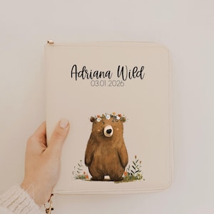 Organizador com capa em ponto U | Organizador de viagem | Organizador familiar com animais da floresta | Boho