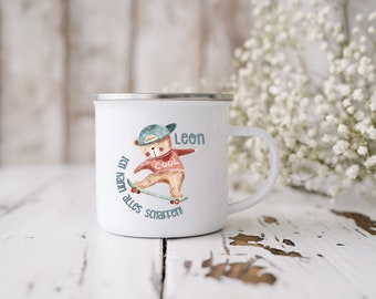 Emailletasse Skater | Emaille | Kindertasse | Geschenk Geburtstag | Affirmation Kinder