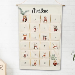 Calendario dell'Avvento per bambini | Animali | Natale | Personalizzato con nome