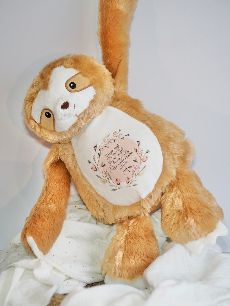 jouet en peluche personnalisé peluche Cadeau dinscription scolaire Cadeau pour les enfants Chouette, paresseux ou lapin Affirmation image 7