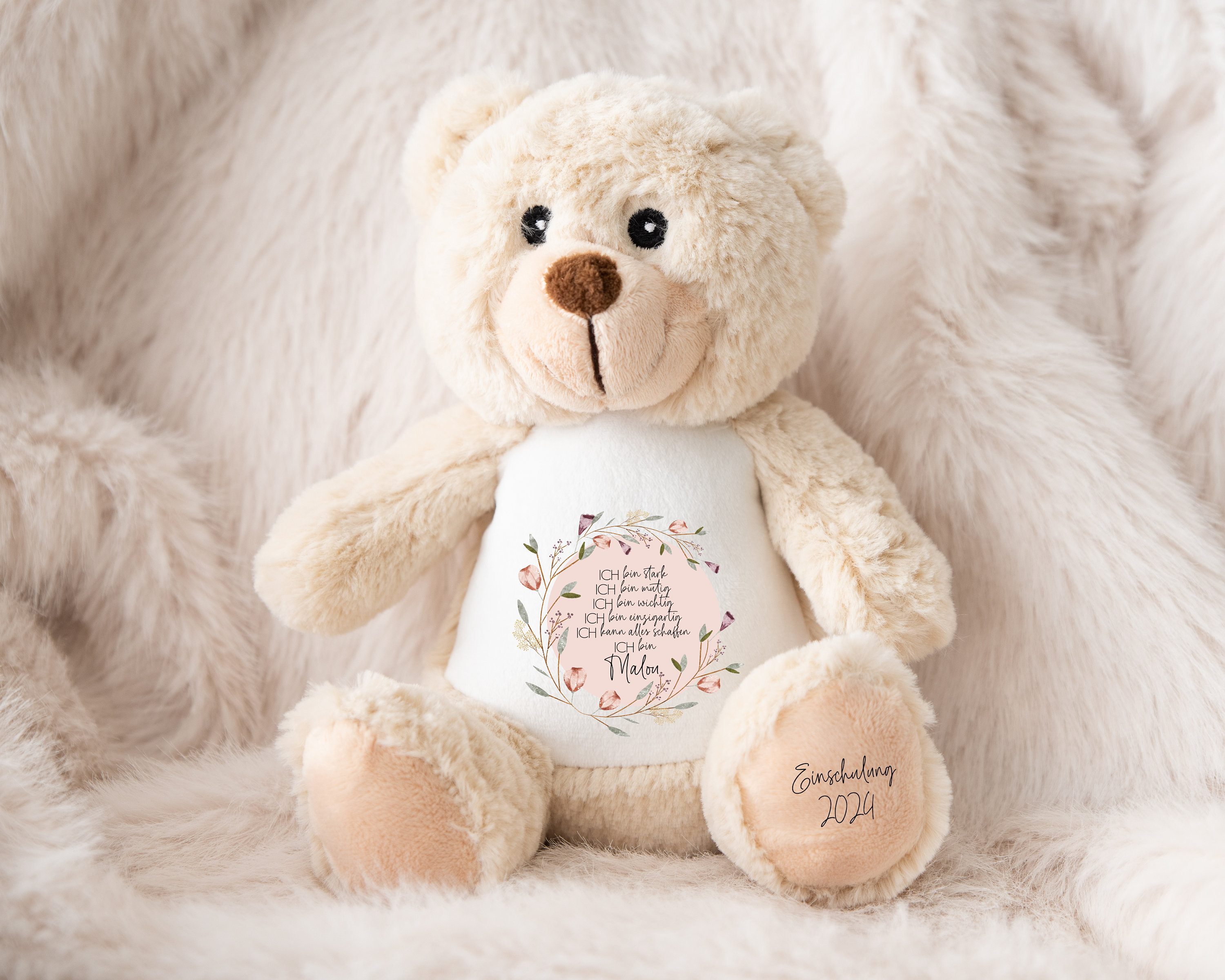 personalized plush toy | cuddly toy | school enrollment gift | gift for children | owl, sloth or rabbit | affirmation |