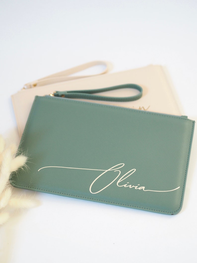 Personalisierte Clutch, Pouch, Täschchen, Brauttasche, Handtasche Geschenk Trauzeugin Bild 3