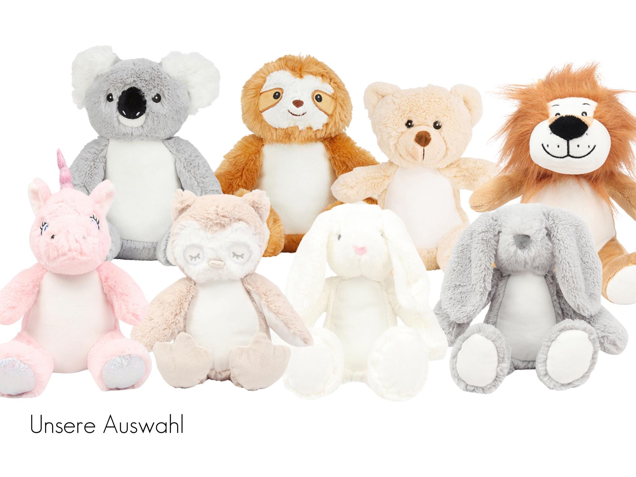 personalized plush toy | cuddly toy | school enrollment gift | gift for children | owl, sloth or rabbit | affirmation |