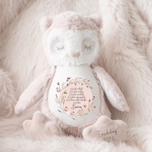 jouet en peluche personnalisé peluche Cadeau dinscription scolaire Cadeau pour les enfants Chouette, paresseux ou lapin Affirmation image 1