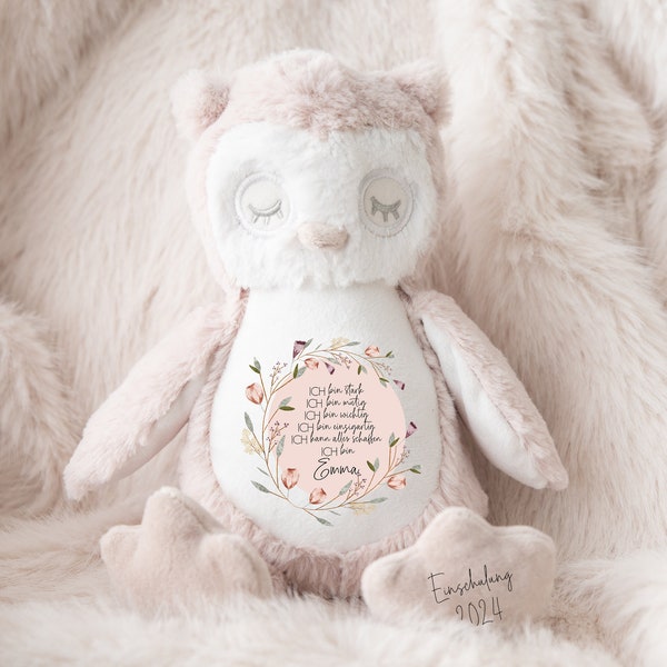 Personalized plush toy | Stuffed animal | Back to school gift | Gift for children | Owl, sloth or rabbit | Affirmation |