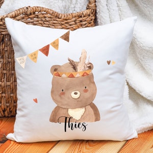 Pillow Boho | personalised 40 x 40 cm | cushion cover | Birth | Gift | Unicorn | Lion | Elephant | Bunny | bear