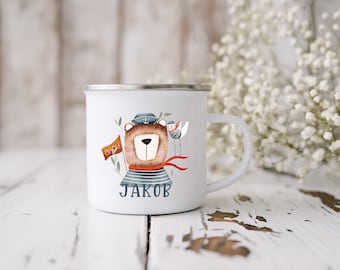 Emailletasse maritim | Emaille | Kindertasse | Geschenk Geburtstag | Affirmation Kinder