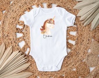 Babybody | Body | personalisiert | BIO Bär | Löwe | Hase | Einhorn | Elefant