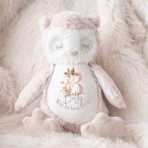 jouet en peluche personnalisé peluche Cadeau pour les enfants chouette cadeau personnalisé bohémien image 1