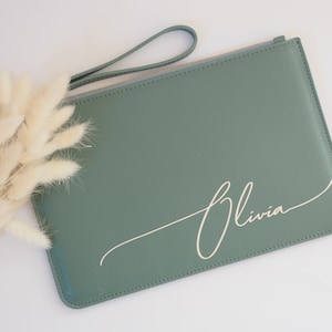 Personalisierte Clutch, Pouch, Täschchen, Brauttasche, Handtasche Geschenk Trauzeugin Bild 1