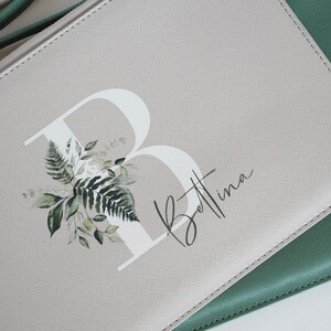 Personalisierte Clutch Eukalyptus , Täschchen, Brauttasche, Handtasche Geschenk Trauzeugin Bild 3