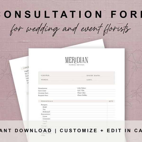 Wedding Flower Consultation Etsy