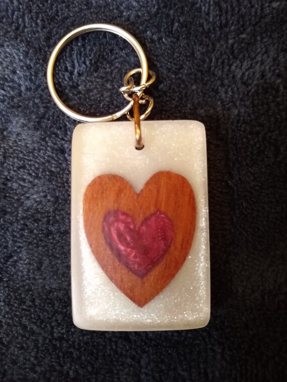 EXOTIC HEART KEYRING AND HEART CLIP