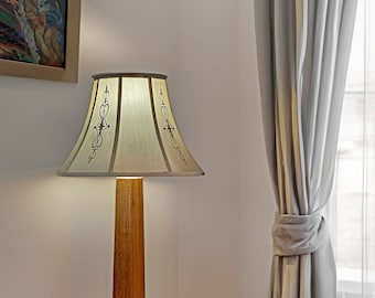 Obelisk Table Lamp - 33 inches tall to top of harp - made of quarter sawn white oak with  - 3 way light switch and 3 way LED light bulb