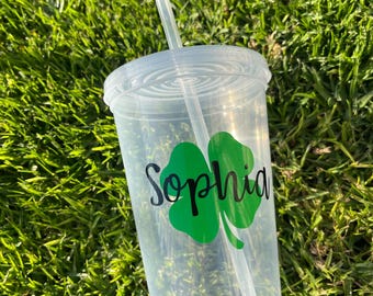 St Patricks Day Party Cups for Kids, St Patricks Day Party Favors for Kids, Kids Saint Patricks Day Cup, Personalized St Patricks Cups