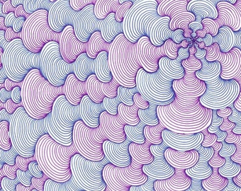 Purple and Blue Dream Abstract Line Art by TFoust