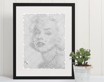 Marilyn Monroe Line Art Print – Minimalist Celebrity Portrait – Black and White Hollywood Wall Art