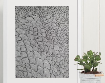 Black and White Lava Flow Print – Abstract Modern Wall Art – Minimalist Home Decor
