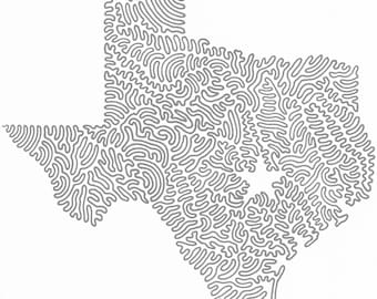 Texas Single Line Art Print – Minimalist State Outline Map Wall Decor– Digital Download