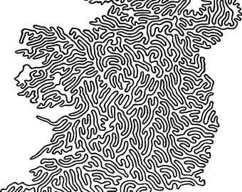 Ireland Line Art Print – Minimalist Map Wall Art (Digital Download)
