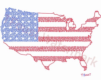 United States of America drawn with one line by Tfoust