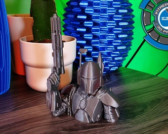 Boba Fett Mandalorian 6" Statue/Bust  - Star Wars Bounty Hunter - 3D Printed