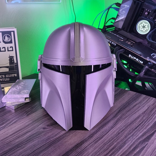 The Mandalorian Helmet - Updated Model! Premium 3D Printed Helmet Wearable with Visor Included And Optional Lining