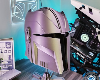 El casco personalizado Liege Mandalorian: impreso en 3D portátil de primera calidad con visera incluida y forro opcional