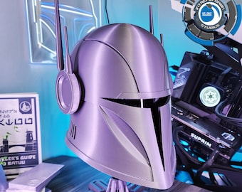 Elmo del Conquistatore Sith/Mandaloriano con visiera - Elmo mandaloriano personalizzato a grandezza naturale indossabile con fodera opzionale