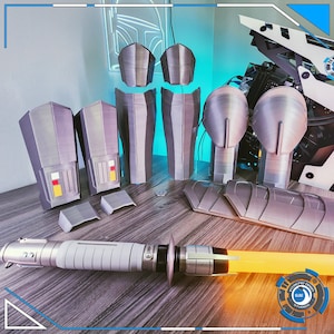 Shin Hati Dark Jedi Armor Set, Accurate, Custom Made to Fit with Optional Neopixel Aluminum Hilt Saber