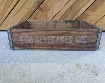 GCC Beverages Wooden Soda Pop Crate Vintage
