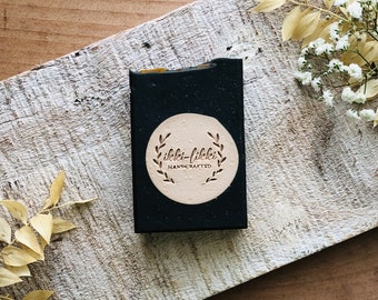 Activated Charcoal Soap, Musk Amber Scent, Vegan Moon & Stars Soap