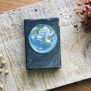 PLANET EARTH Cold Process Handmade Soap Bar made with Olive Oil, Coconut Oil, Cocoa Butter, Eco Friendly, Vegan Soap