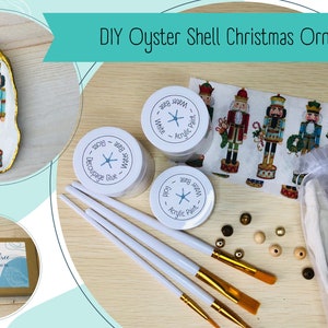 DIY Decoupage Oyster Shell Ornament Kit for Christmas Parties