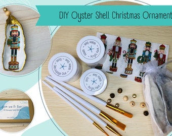 DIY Decoupage Oyster Shell Ornament Kit for Christmas Parties