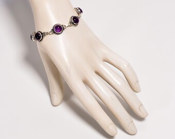 Amethyst Bracelet 925 Sterling Silver Bracelet Adjustable Handmade Bracelet For Gift Natural Gemstone Birthstone Jewelry