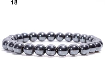 Hämatit Healing Kristall Armband Frauen Männer 7mm Naturstein Perlen Armbänder Schmuck Geburtstag Geschenke Runde Edelsteine Stretch Armband